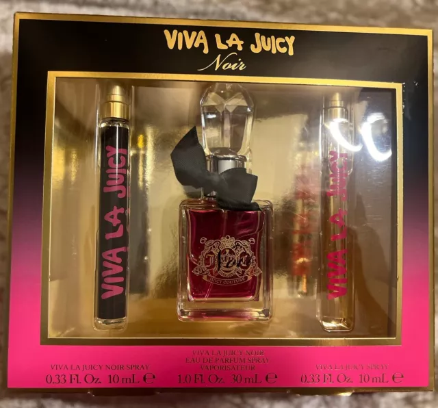 Juicy Couture ~ Viva La Juicy Noir ~ 3 Piece Holiday Gift Set!! Eau De Parfum