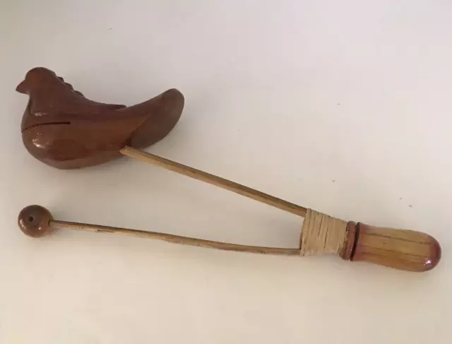 Bird Clapper Guiro Hand Carved Wooden Instrument from Vietnam