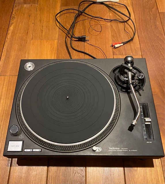 Technics SL-1200mk2 Silver DJ Turntable Direct Drive Tested Used JAPAN