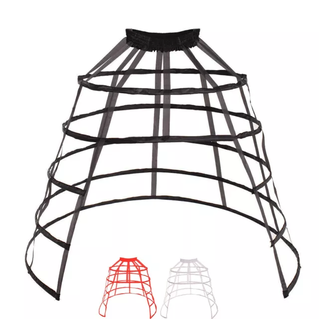 Gothic Women's Hoop Skirt Crinoline Hoop Cage Skirt Pannier Bustle Petticoat