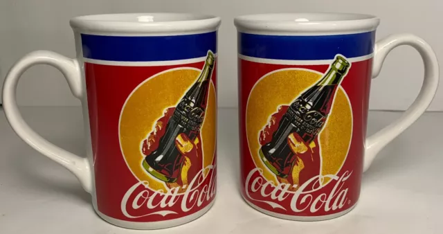 Vintage Collectible Coca Cola Coffee Mugs By Gibson Hand Holding Coke Bottle