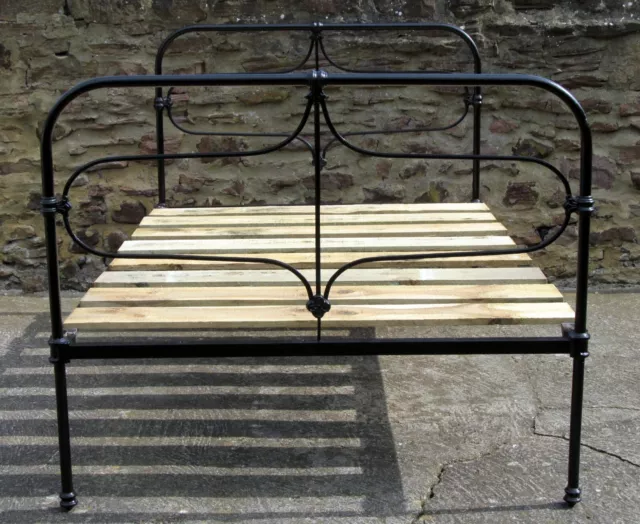 Victorian Bent Iron Small Double ( 4 feet  wide ) Bed & Pine  Base