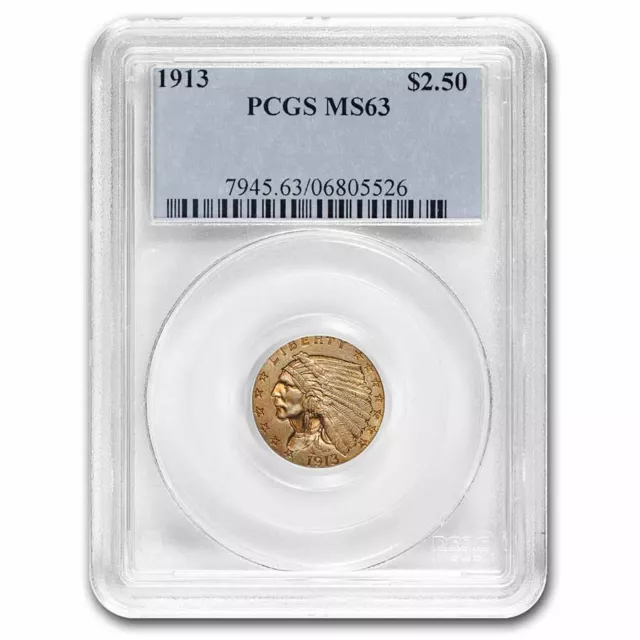 1913 $2.50 Indian Gold Quarter Eagle MS-63 PCGS