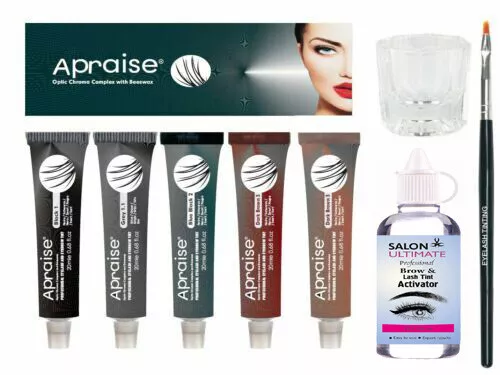 Apraise® Professional Eyelash & Eyebrow Tint Lash & Full KIT UK FREE POSTAGE