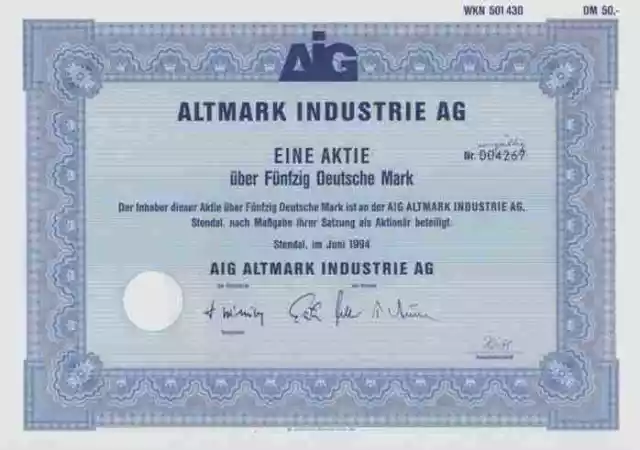 AIG Altmark Industrie 1994 Stendal Arneburg Anhalt Köln 50 DM Kernkraftwerk