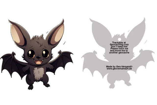 Geobug -bat Chauve-Souris traveltag Travelbug Geocahing Traçable Numéro TB