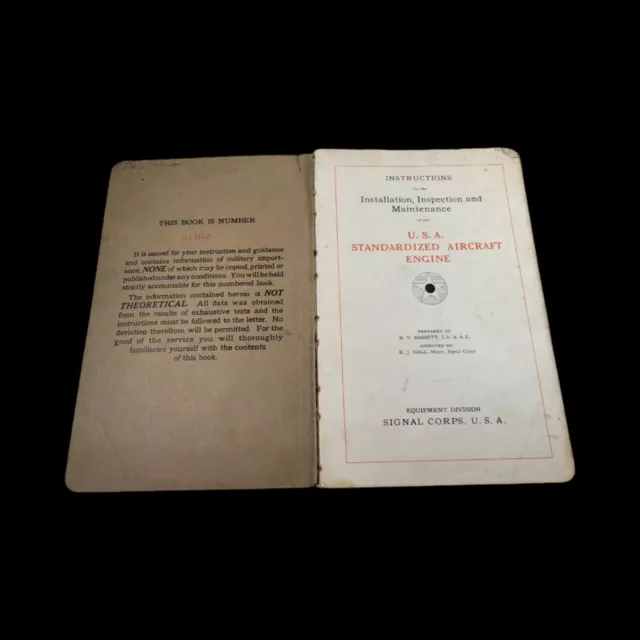 WWI Era USA Signal Corps Liberty Twelve Aircraft Engine Manual Mail Plane 2