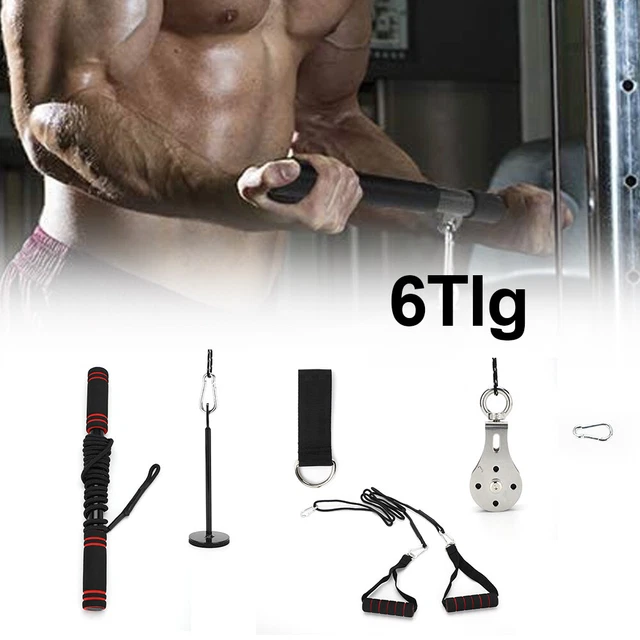 6X Fitness Kit Pulley Schultertrainer Rücken Arm Bizeps Shockwave Sports Fitness