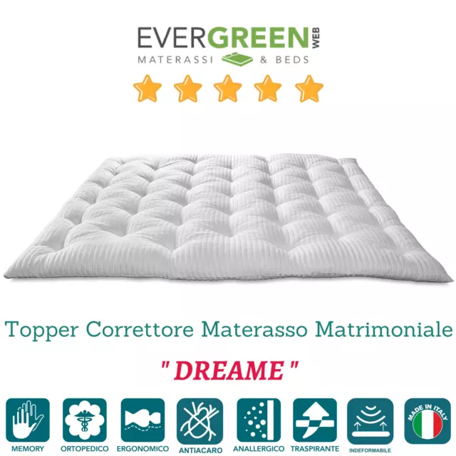 Correttore Materasso in Memory Topper Matrimoniale 160 x 190 h 7 - EVERGREENWEB