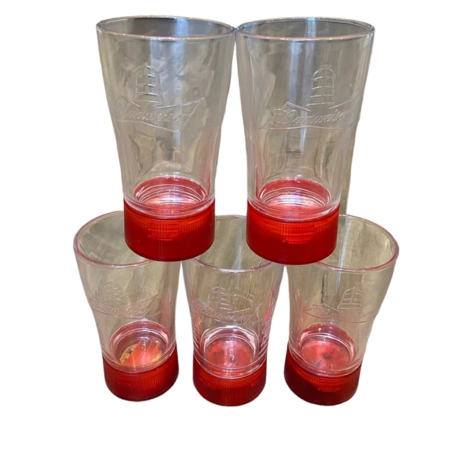 Budweiser Beer Pint Glass NHL Red Light Hockey Goal Sync Any Team Playoff Lot 5