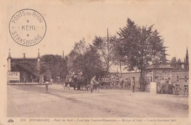 CPA 67 ALSACE STRASBOURG - Pont de KEHL. Frontière FRANCO-ALLEMANDE Militaires