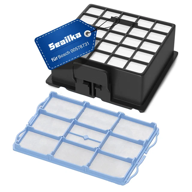 Lot De 2 Filtres Moteur Pour Aspirateurs Siemens VSZ3 Z3.0 / Bosch BSG6 BSGL4 - Inclus 2 Filtres Et 1 Brosse De Nettoyage