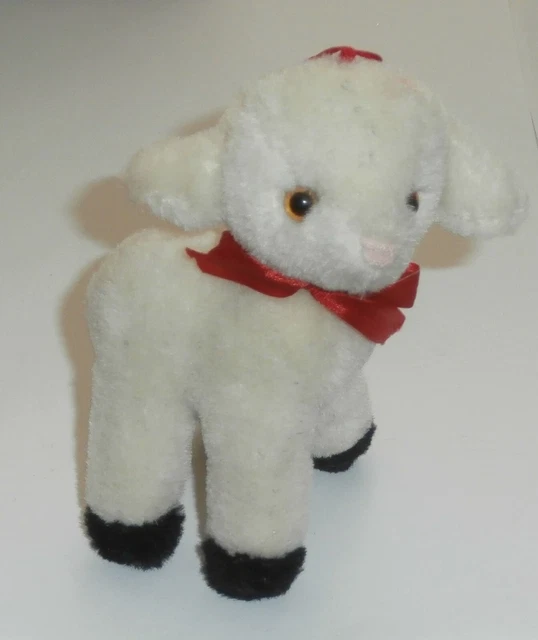 Adorable Fuzzy Cloth Soft Christmas Easter Lamb Ornament 5 Inch So Cute