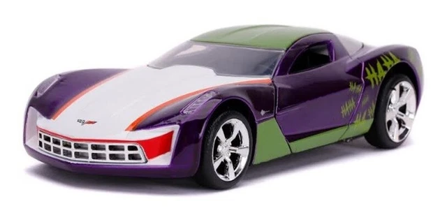 JADA TOYS – Voiture Chevrolet Corvette Stingray Concept 1/24 Avec Figurine Joker – Violet – Métal Et Plastique