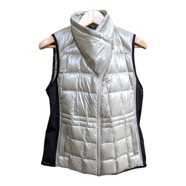 NWOT Calvin Klein Performance Puffer Vest Womens L Goose Down Pearl Full Zip