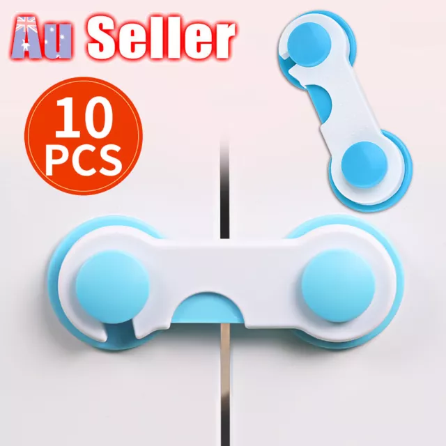 10pcs Kids Child Baby Pet Proof Fridge Cupboard Cabinet Drawer Safety Door Lock