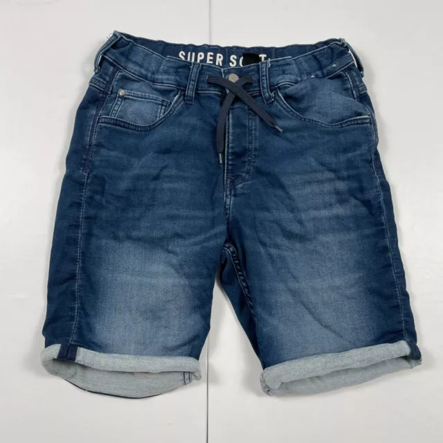 H&M Denim Shorts 12-13 Years Blue Boy's Slim Fit Adjustable Waist Stretch