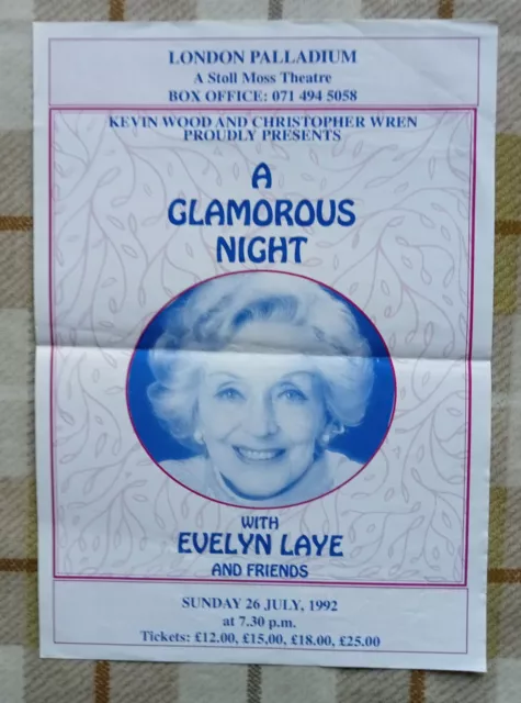 Evelyn Laye London Palladium Theatre Flyer