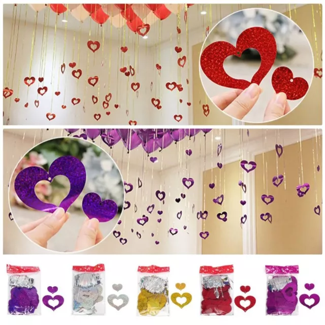 100Pcs/Pack Red Heart Shape Balloon Sequin Pendant Room Party Decoration