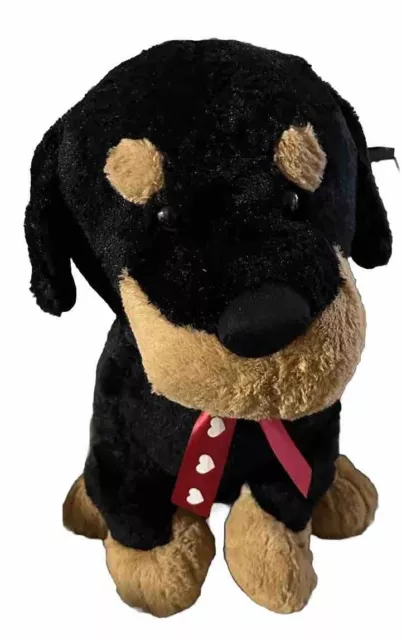 Realistic 25 Rottweiler Dog Puppy Plush Mty International Bow Toy Imaginary Htf