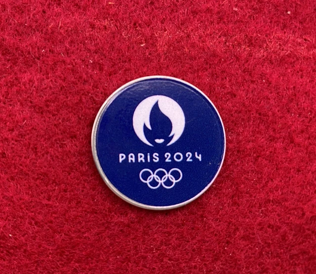 2025 PARIS OLYMPICS Pin Badge Blue Round Logo 12.99 PicClick