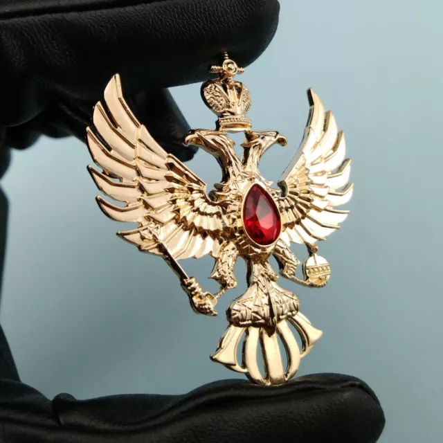 WWII Russian Double Head Eagle Badge Freemason Pin Brooche USSR Soviet Union 2