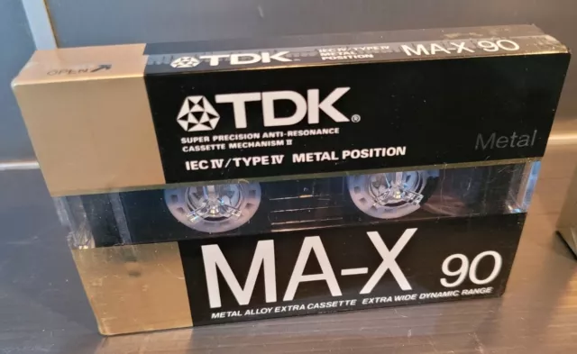 TDK MA-X 90 Type 4 IV Position Metal Blank Audio Cassette Tape (1988) Brand New