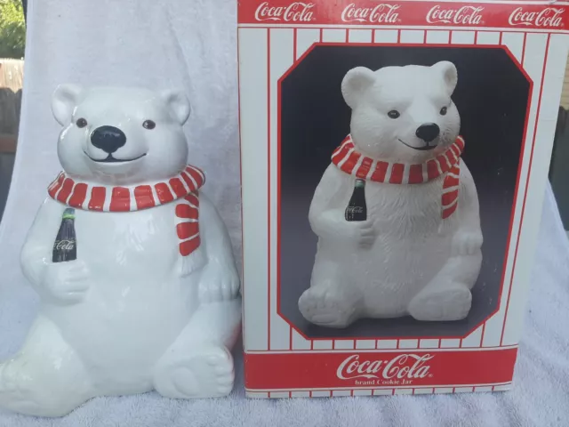 Vintage Coca-Cola Polar Bear Cookie Jar Authorized Coca-Cola Collection (1996)