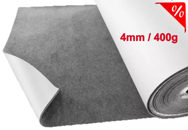 Filz 4mm Selbstklebend Grau Filzstoff 50x150cm 400g/m2 meterware stoff