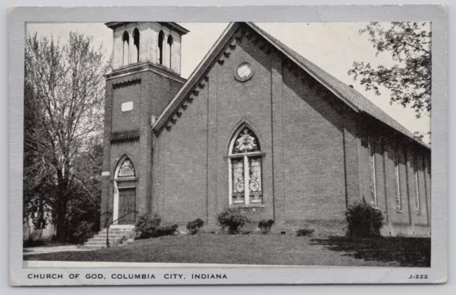 Postcard Columbia City Indiana Church of God