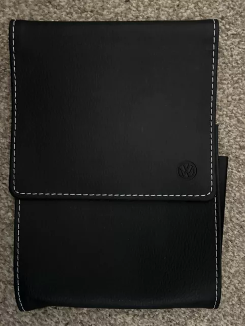 Genuine Vw Document Wallet Folder Manual Handbook Service Holder Leather B&W