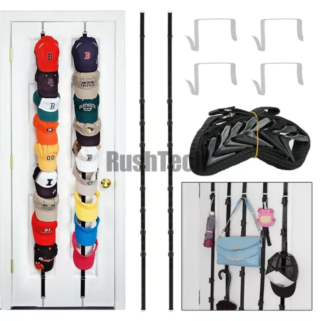 Baseball Cap Hat Rack Wall Door Hanger Holder Storage Organizer 16 Hooks