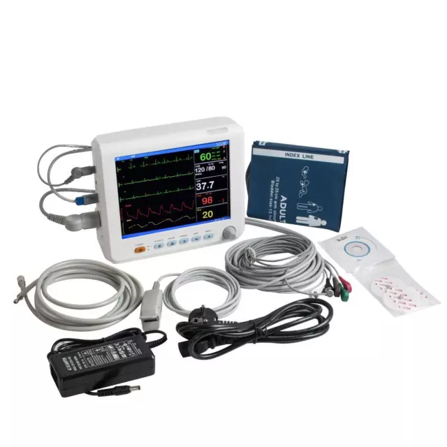 Carejoy 8 Portable ICU Patient Monitor - Vital Signs ECG NIBP RESP TEMP SPO2  PR