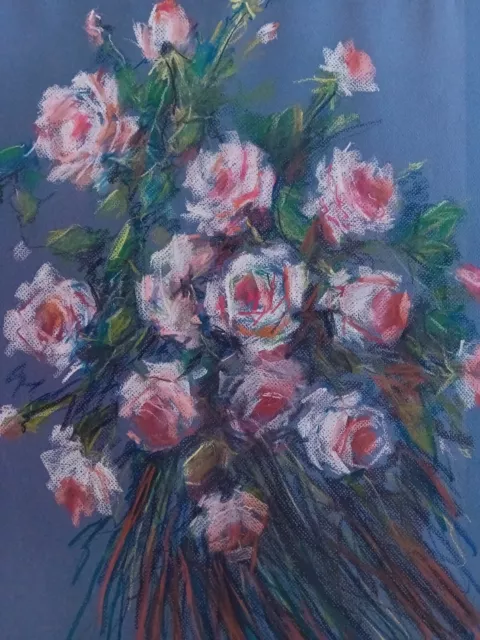 Mazzo di rose Firmato Veneziani? 65,0x49,0 cm Ottimo 3