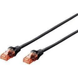 10x Patchkabel DIGITUS RJ45 U/UTP Cat6 0.50m schwarz Hebelschut