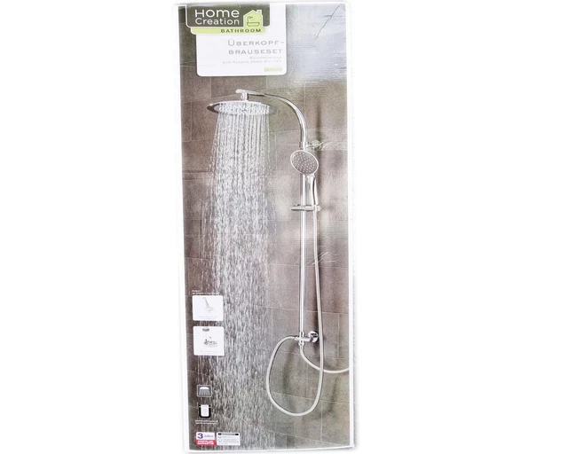 RUNDE BRAUSESET DUSCHSYSTEM Regendusche Duschset Duschsäule Handbrause B Ware