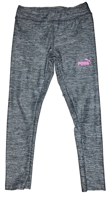 Puma Leggings Girls Size XS 5/6 Activewear Pull On Stretch Waist Gray