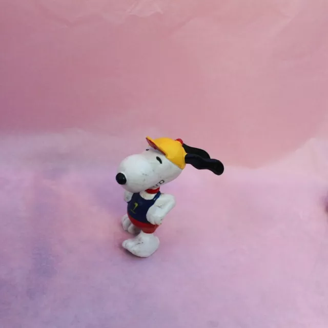 Vintage 80s Snoopy Runner Figure Peanuts PVC Collectable Toy Cake Topper Retro