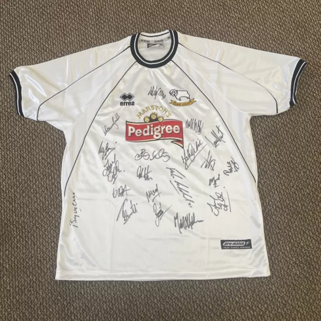 Derby County Fc Football Home Shirt 2001 Hand Signed!! Very Rare!!