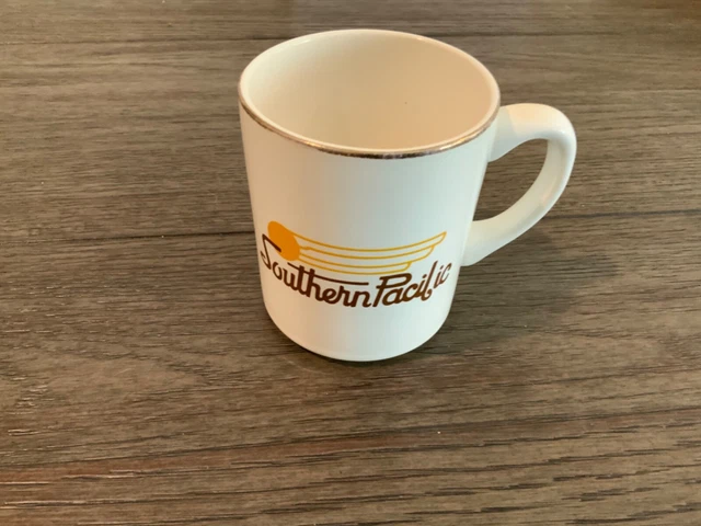 Vintage Southern Pacific Coffee Mug - Railroad - Gold Rim.