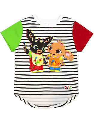 T-Shirt Bing Bunny Top raglan per bambina bianco e nero a righe Sula