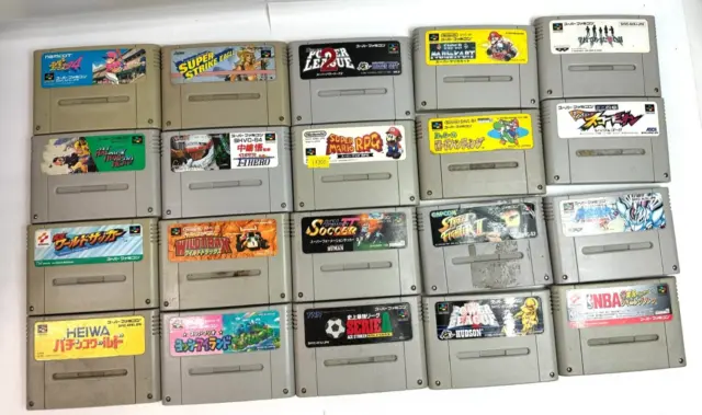 WHOLESALE LOT of 20 Nintendo SNES SUPER Famicom Cartrige lot set 1