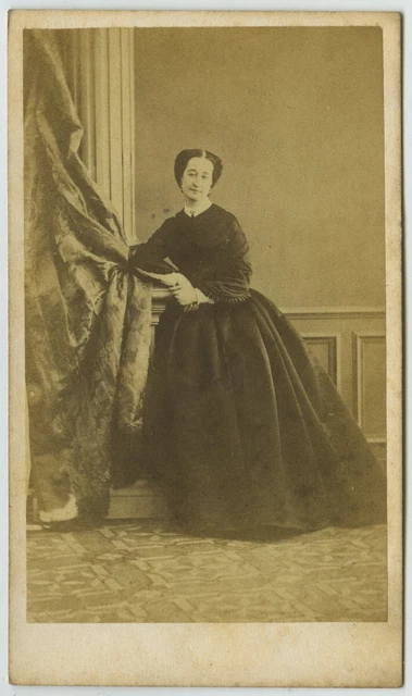 Photo Albuminé Eugénie De Montijo - Tirage Vintage 1865, Format 6,5x10,5 Cm
