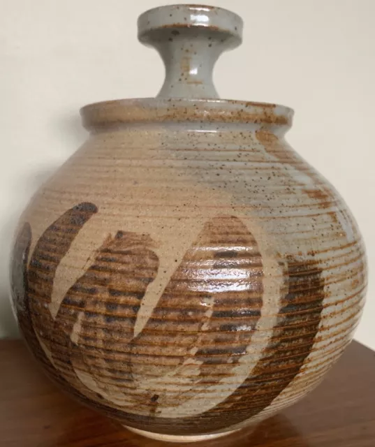 Vintage Stoneware Vase Jug Vessel Urn Mid Century Modern Studio Pottery Deyoe E