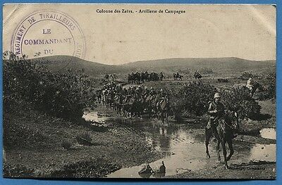 CPA morocco: zaers column-artillerie de campagne/stamp of 2 ° rt