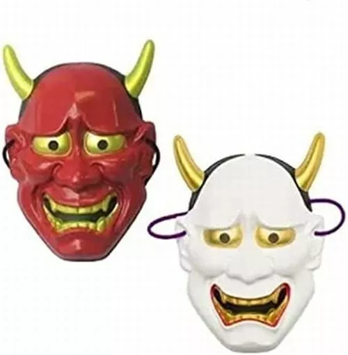 Japanese Kabuki Hannya Demon White ＆Red ×2Set Mask Omen Traditional Face Japan
