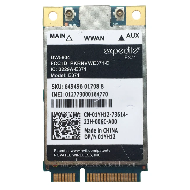 DELL WIRELESS DW5804 4G LTE/WWAN Mobile Broadband 01YH12 E371 PCIE 3G