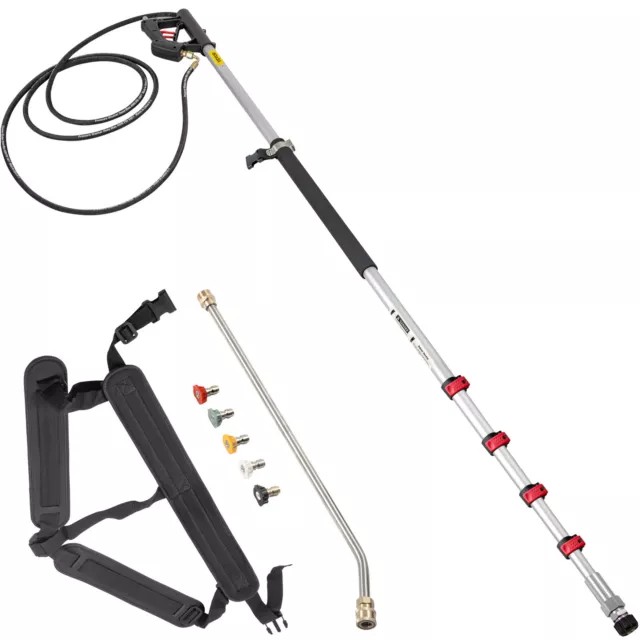 VEVOR 6m 4000PSI Pressure Washer Wand Telescoping w/ Belt Spray Wand 5-Nozzle