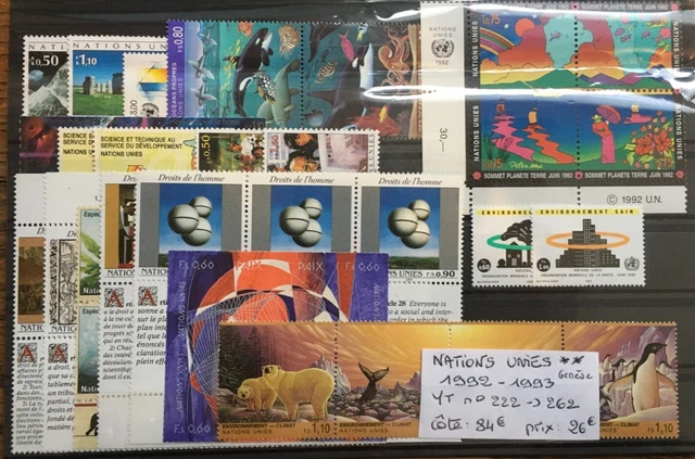 Prophila Collection Nations Unies - Genève 35-36 (complète.Edition.) Neuf avec Gomme Originale ** MNH 1973 Droits de l'homme (Timbres pour Les collectionneurs