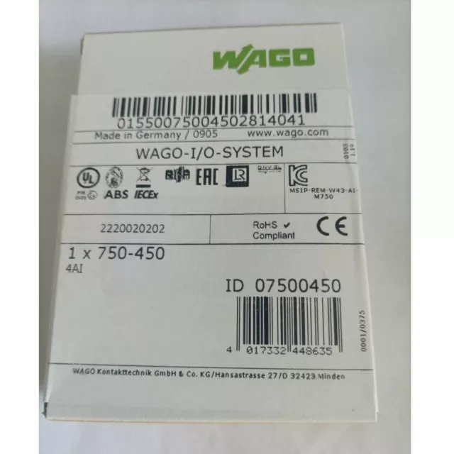 New For WAGO 750-450 PLC Module 750-450 IN BOX FAST SHIPPING